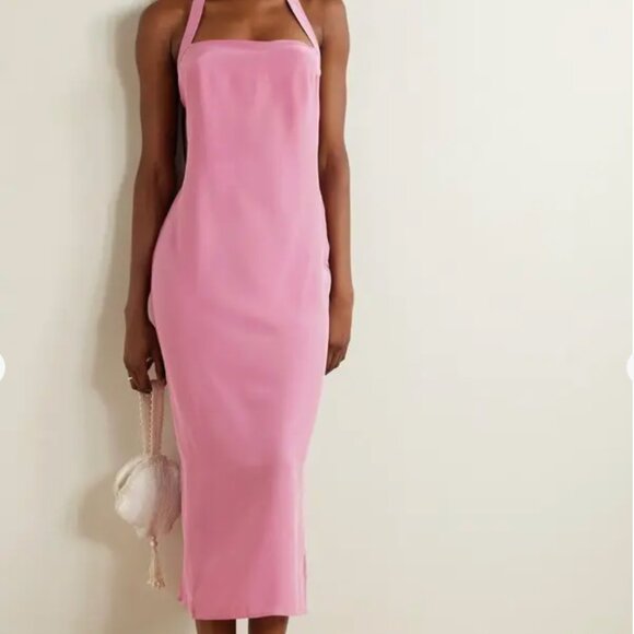 Reformation Alli Silk-Charmeuse Halterneck Midi Dress (NWT) - Picture 2 of 4